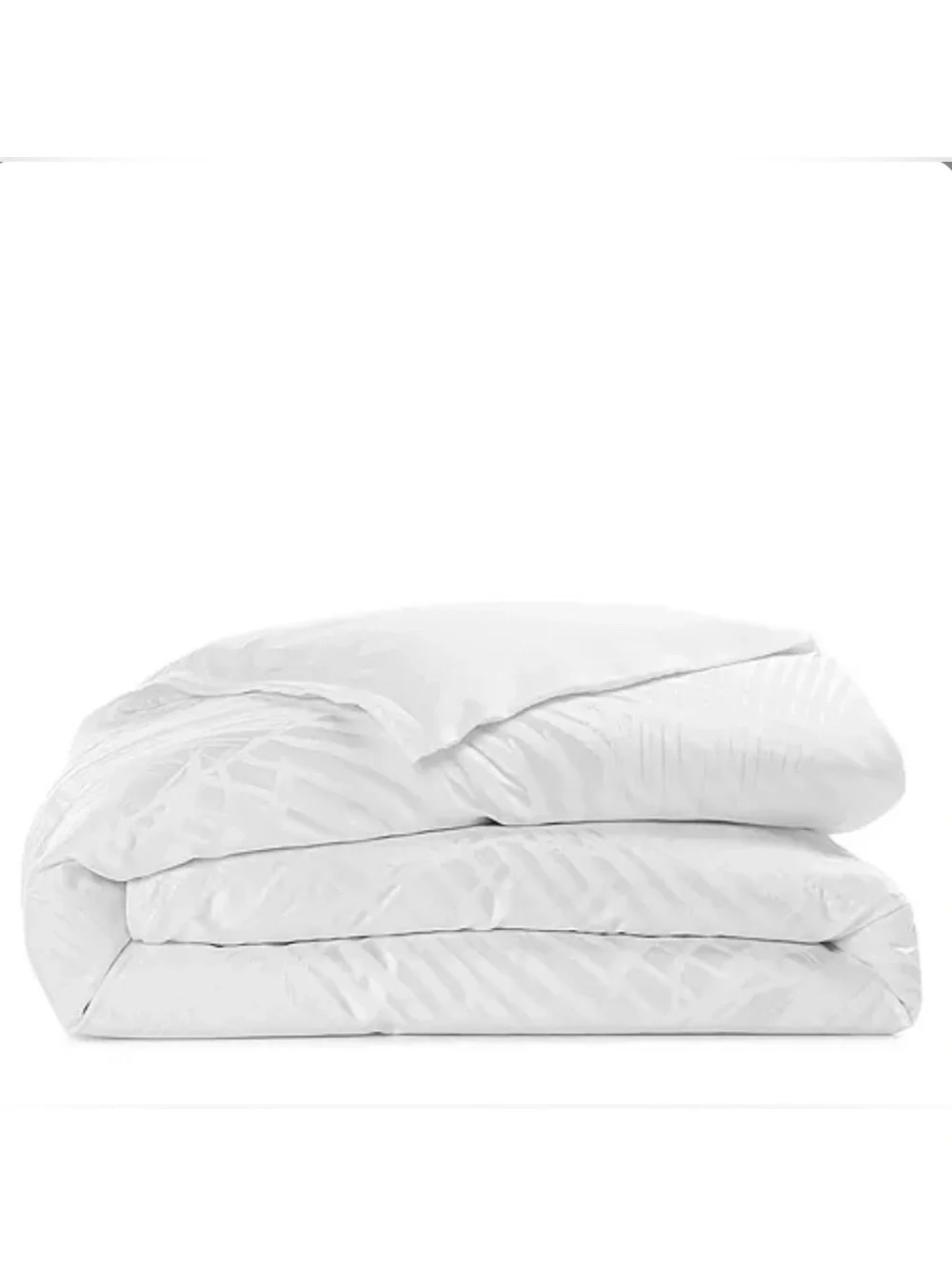 Hudson Park Palmetto Silk-Cotton Blend Queen Duvet Cover in White, NEW